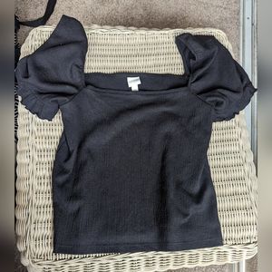 Black square neck H&M top
